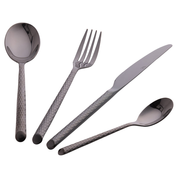 MALINDI SET 24PCS BLACK CUTLERY SHINY - 5921480