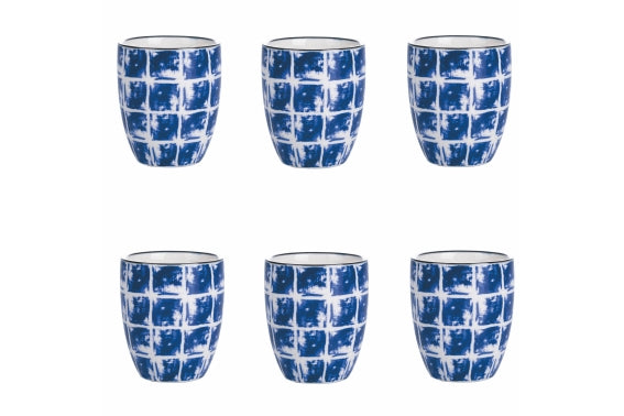 CONFUSION SET 6 COFFEE CUPS 90ML BLUE A - 5922603