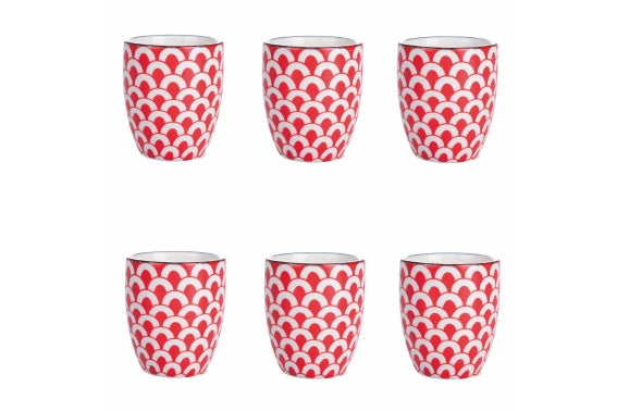 CONFUSION SET 6 COFFEE CUPS 90ML RED - 5922605