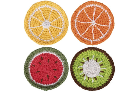FRUIT CROCHET COASTER 4 ASST - 5922614