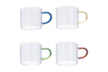 COFFEE CUP BOROSILICATE W/HANDLE 90ML 4ASS - 5922674
