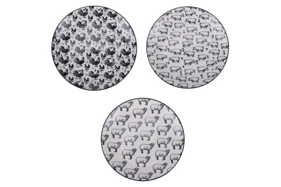 FARM FRUIT PLATE 3 ASSORTED PATTERNS - 5922895