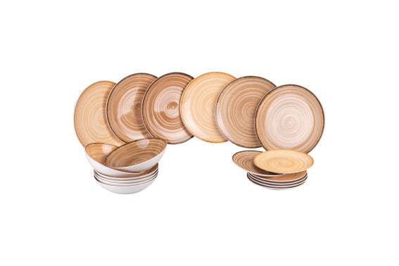 BAITA CHOCOLATE 18-PIECE PORCELAIN DINNER SET - 5922985