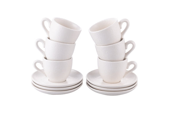 HORECA SET OF 6 COFFEE CUPS / SAUCERS WHITE - 5923151
