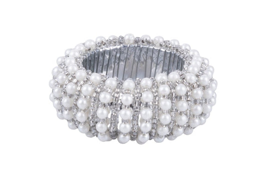 SILVER/PEARL ROUND NAPKIN RING - 5923223