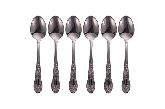 WONDERLAND SET 6 TEASPOONS 18/10 BLACK POLISHED - 5923707