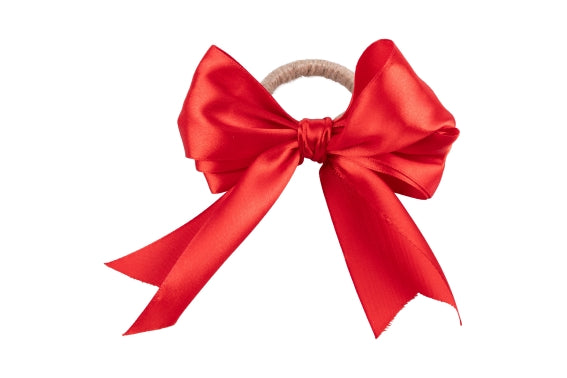 XMAS RED SHINY BOW NAPKIN RING - 5923968