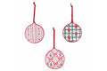 XMAS DECORATIVE BOWS TILE 11.5 ROUND 3ASS - 5924195