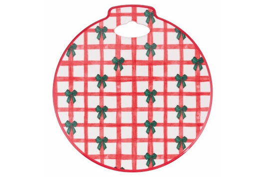 CHRISTMAS WITH FLAKES DECORATIVE TILE 21 ROUND - 5924214