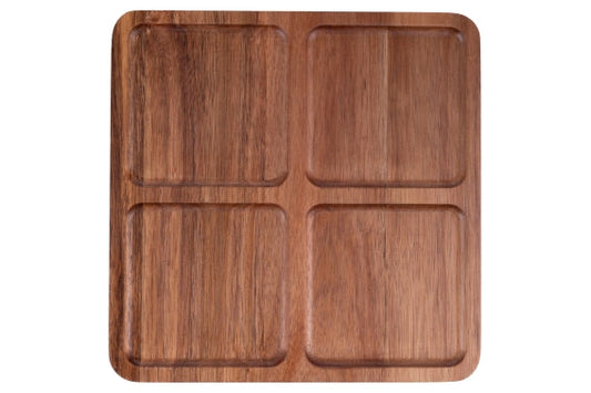 WOODY ACACIA TRAY 25X25CM 4 COMPARTMENTS - 5924513