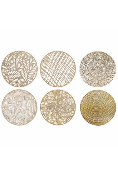 GOLD ROUND COASTER SET 6 - 5924526
