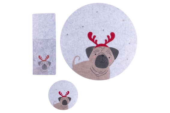 CHRISTMAS SET 3 PCS BULLDOG TABLE - 5924590