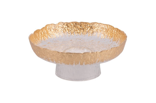 GLASS CAKE STAND / GOLD 25CM H. 10CM - 5924955