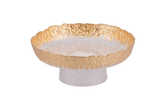 GLASS CAKE STAND / GOLD 25CM H. 10CM - 5924955