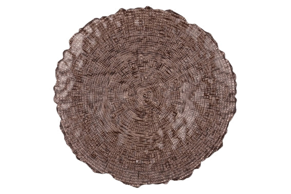 CHOCOLATE WAVY GLASS UNDERPLATE 33CM - 5924962