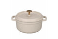 24X10.5CM WHITE CAST IRON CASSEROLE W/LID - 5925011