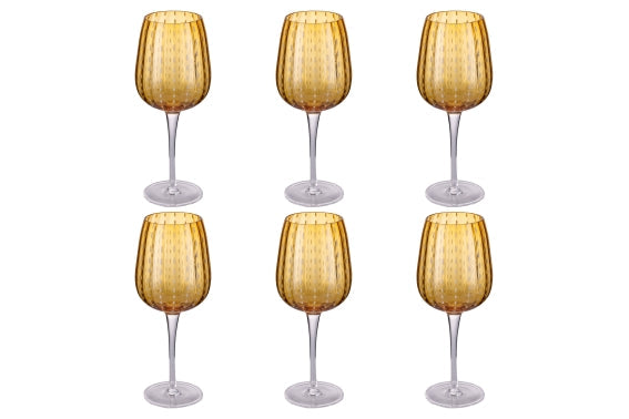 SHIRAZ SET OF 6 GOBLETS 500ML AMBER - 5925111