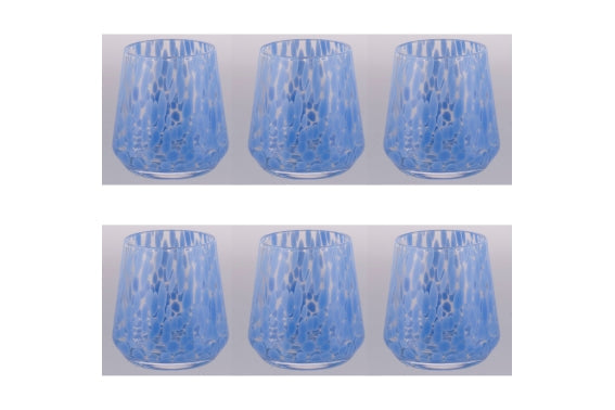 CANDY SET 6 TURQUOISE WATER GLASSES 410ML - 5925328