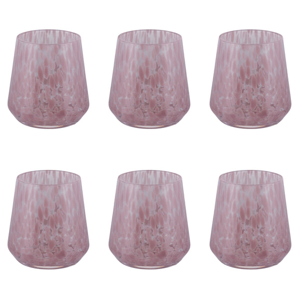 CANDY SET OF 6 PINK WATER GLASSES 410ML - 5925330
