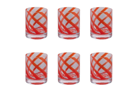 VERTIGO SET OF 6 RED WATER GLASSES 340ML - 5925974