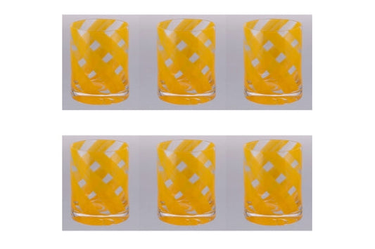VERTIGO SET OF 6 YELLOW WATER GLASSES 340ML - 5925975