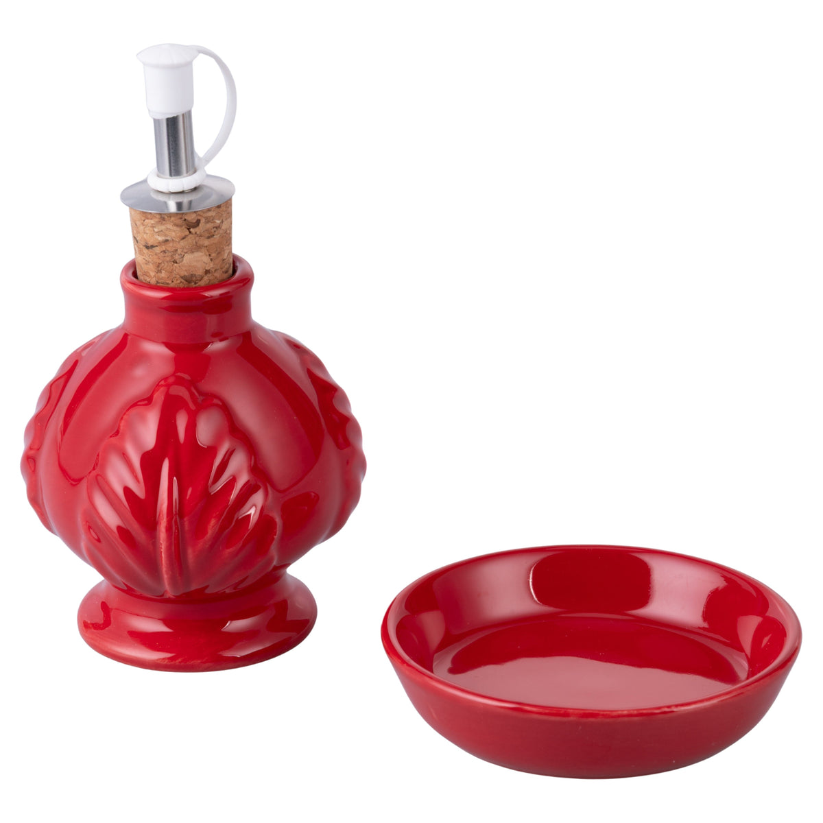 SET 2PCS PUMO SHAPE: OIL BOTTLE WITH SAUCER AND ST - 5926132