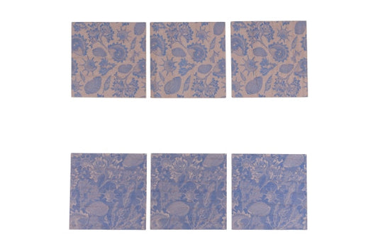 NAUTICAL CHIC SET 6 WOODEN COASTERS 9x9CM - 5926279