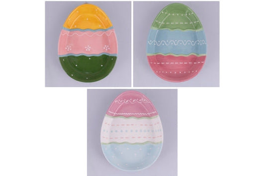 EASTER EGG DECORATIVE PLATE 3 ASST 25.5X19.5X3CM - 5926373