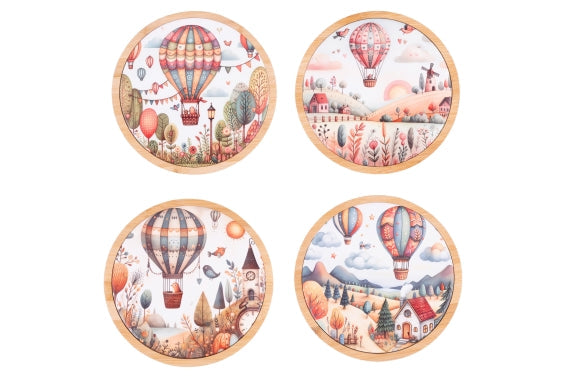 BALLOON TILE D20CM CERAMIC/BAMBOO 4ASS - 5926469
