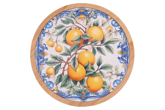FRUIT LIFE TILE D20CM LEMONS CERAMIC/BAMBOO - 5926470