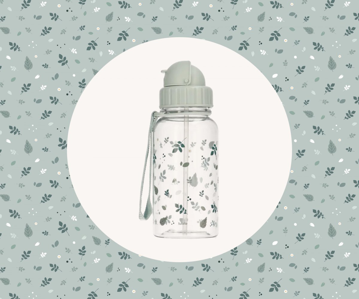 Bouteille Plastique Feuilles Couleur Sauge