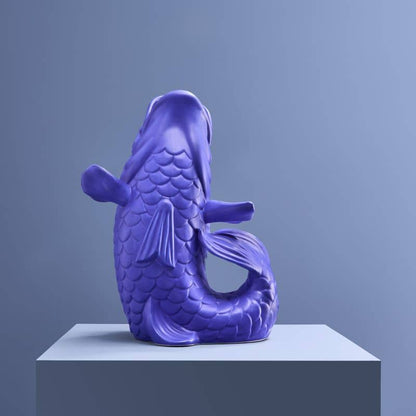 Blubb Sculpture/Vase, Matte Blue Stoneware, 35 x 30 x 44 cm