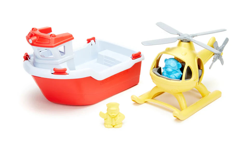 Rescue Boat and Helicopter