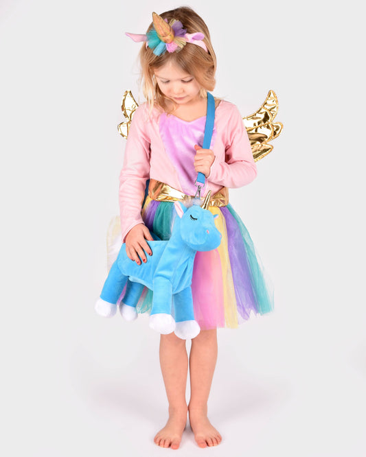 Unicorn bag with zipper and adjustable 45 cm shoulder strap