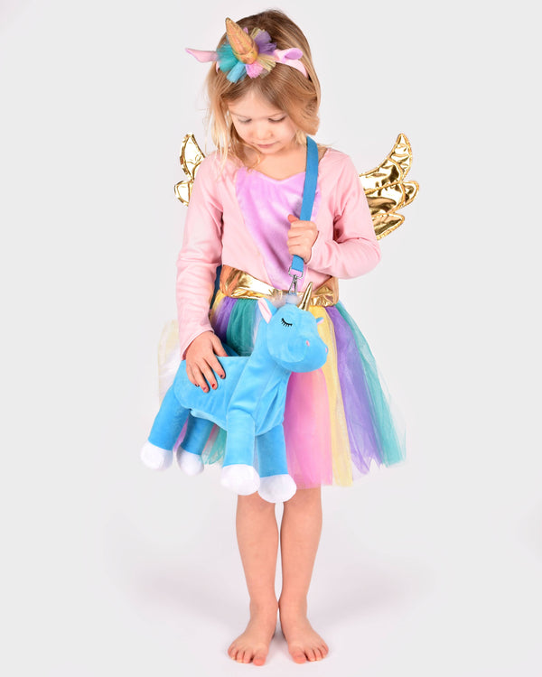 Unicorn bag with zipper and adjustable 45 cm shoulder strap