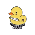 Pin’s Canard Jaune « I don’t give a Duck » – avec couteau