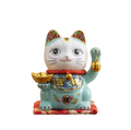 Salvadanaio a forma di gatto blu fortunato