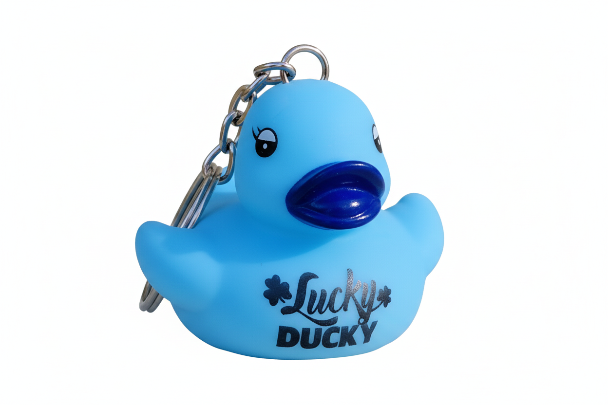 Lucky Ducky Blue Duck Keychain