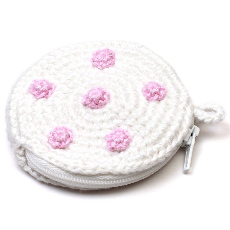White crocheted coin purse