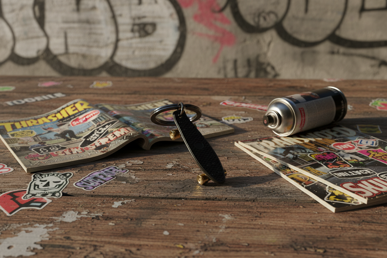 Longboard Keychain