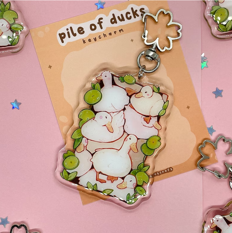 Pile Of Ducks Keychain
