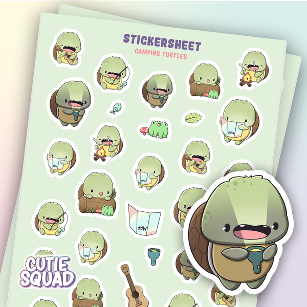 Camping Turtles sticker sheets