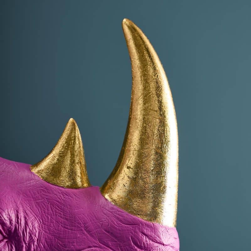 S/2 Rhinoceros Bookends, Magenta, 39.5 x 14.2 x 20.5 cm