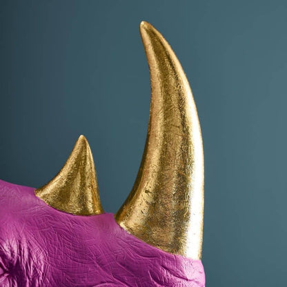 S/2 Rhinoceros Bookends, Magenta, 39.5 x 14.2 x 20.5 cm