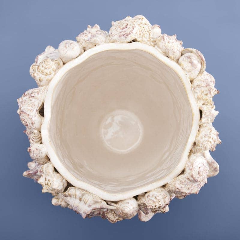 Seashell Vase, Natural Stoneware L