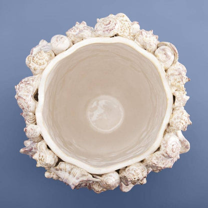 Seashell Vase, Natural Stoneware L