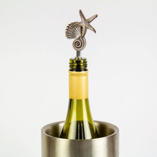 Starfish and seashell bottle stopper