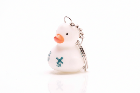 Delft Porcelain Duck Keychain