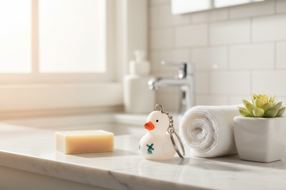 Delft Porcelain Duck Keychain