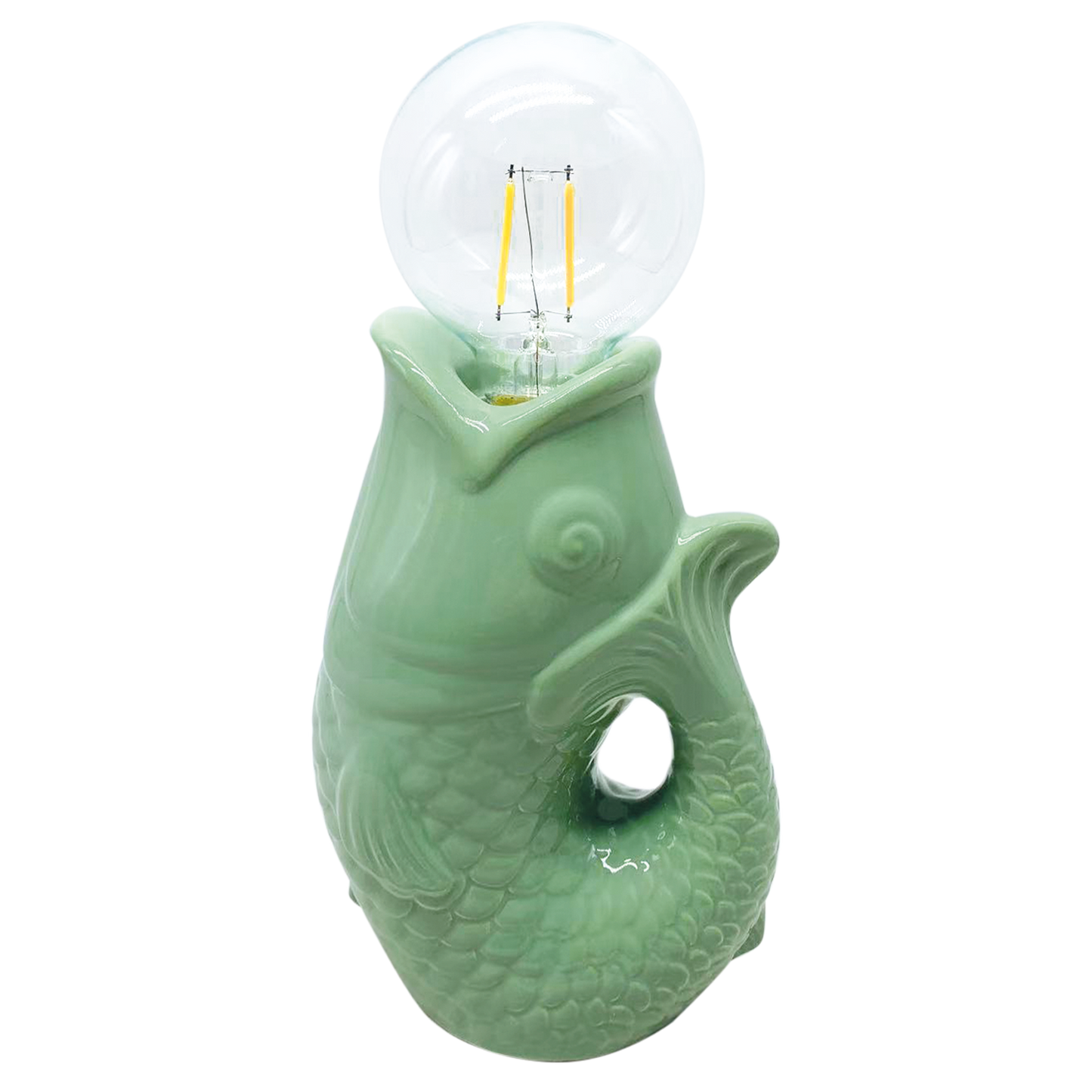 Battery-operated LED matcha fish decoration L13.5 W8.2 H27cm